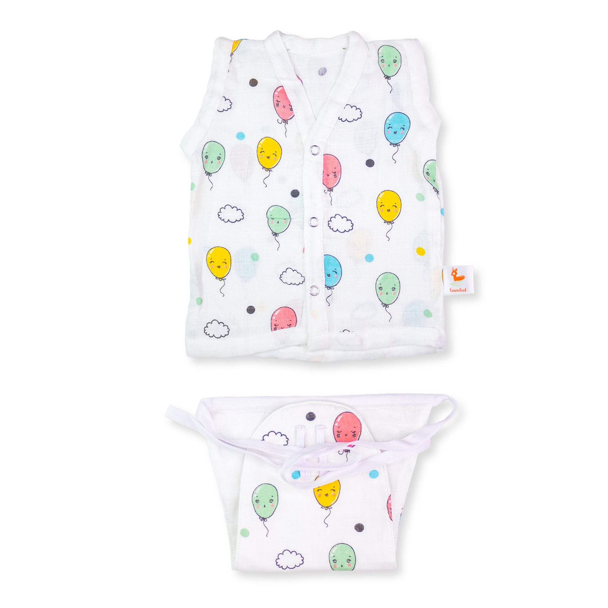 Set of Balloon Print Jhabla & Nappy