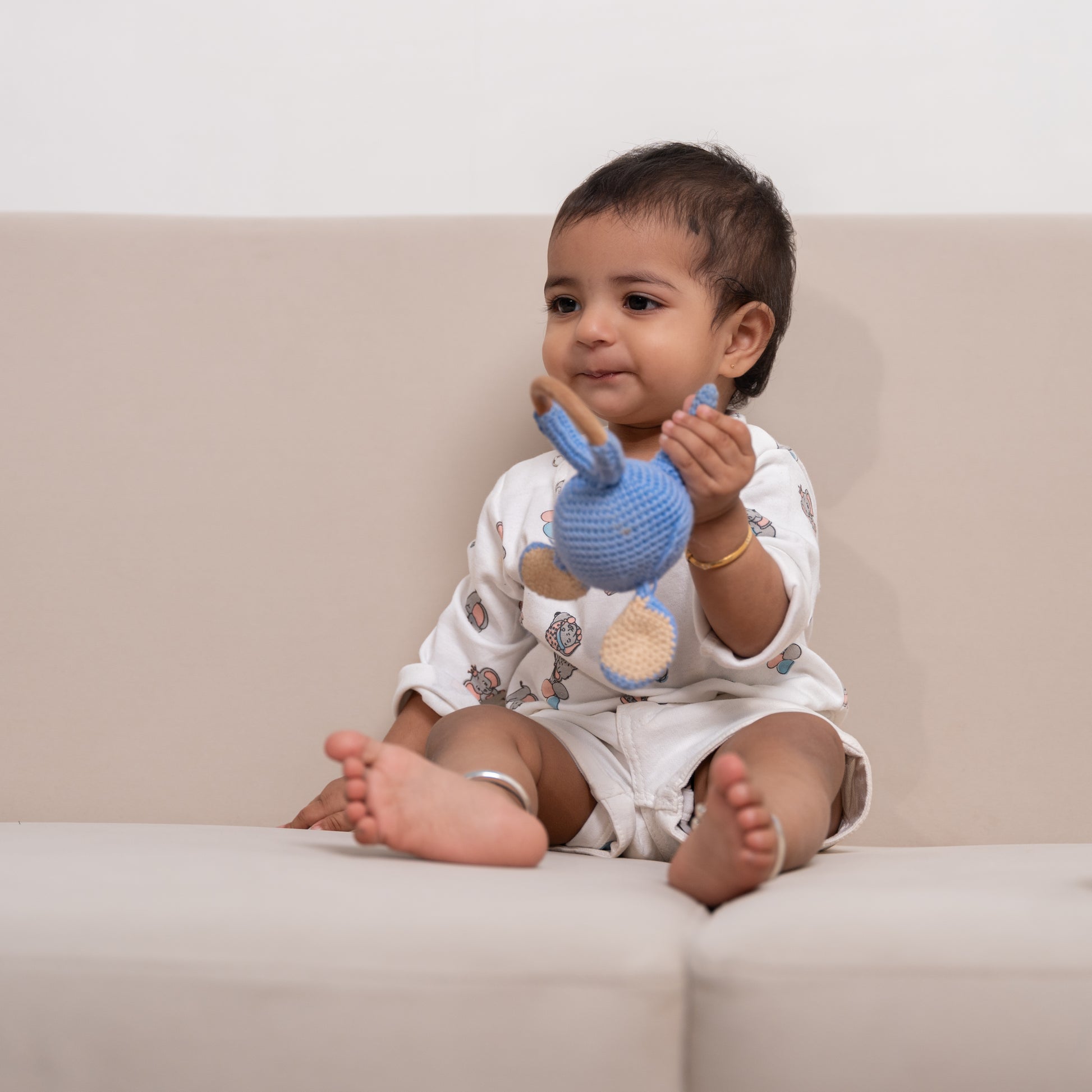 Premium cotton full sleeve Onesie / Bodysuit for boys / girls - Elephant print