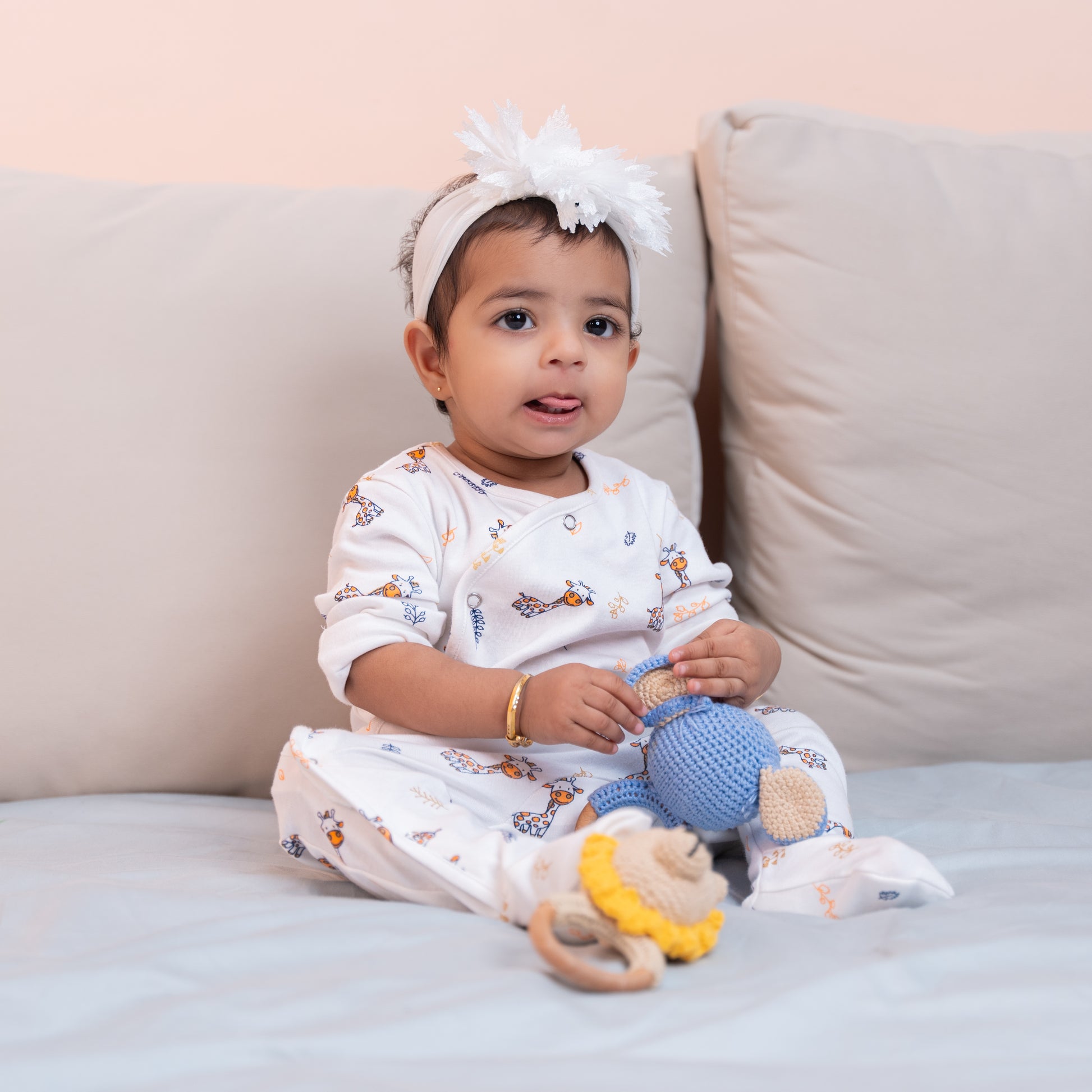Premium cotton full sleeve Sleepsuit/ Romper for boys / girls - All over Deer print