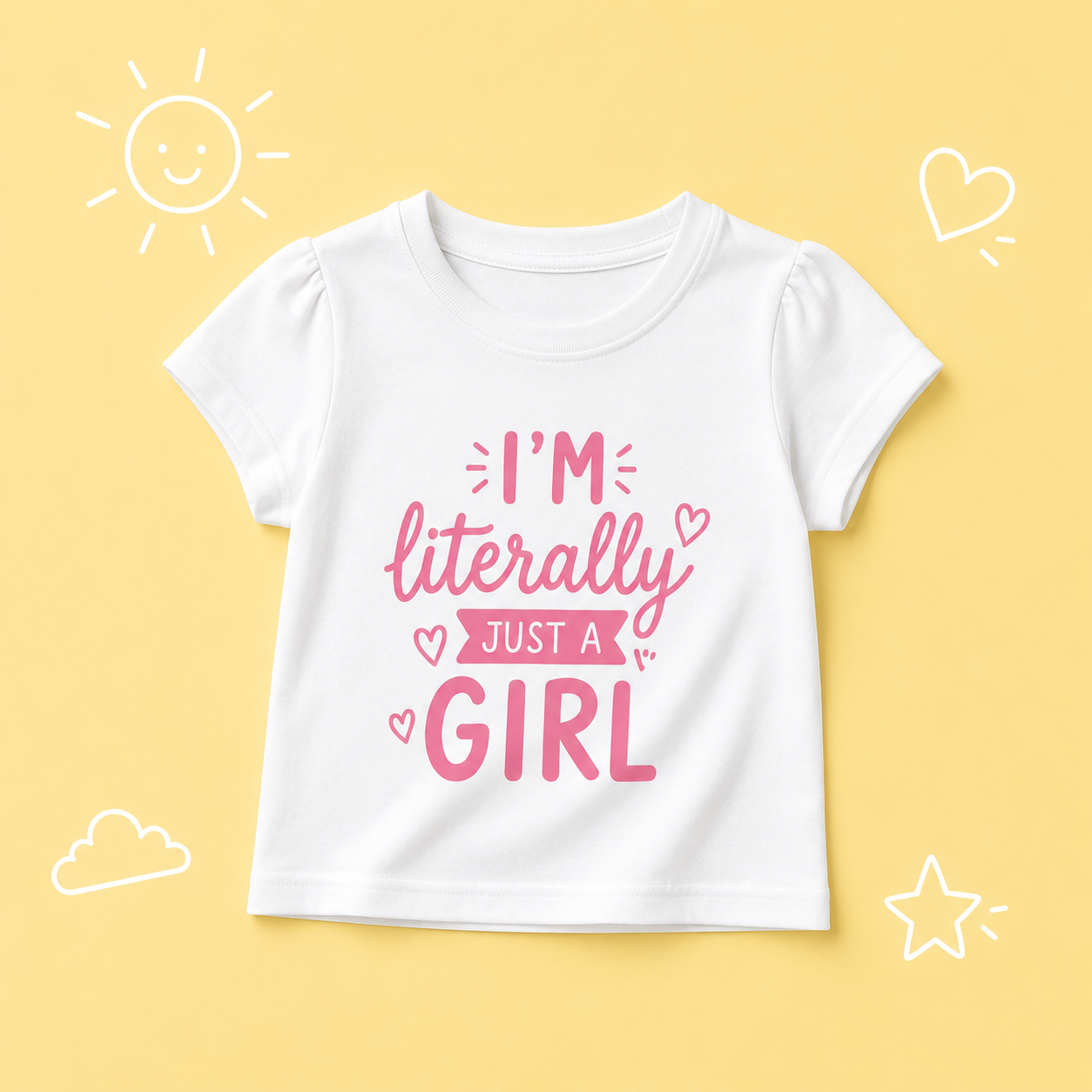 I Am Literally Just a Girl Printed T-Shirt for Girls -100% Cotton