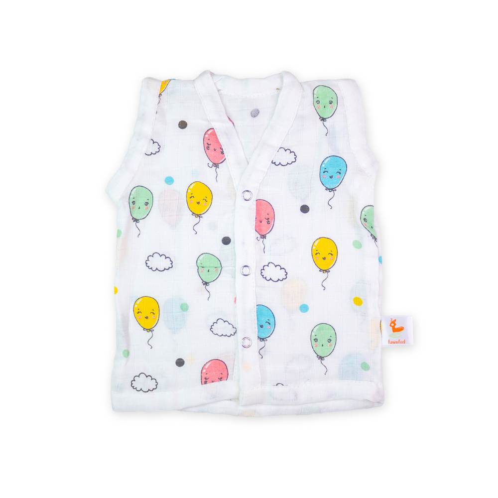 Cat And Moon, Rainbow, Balloon and Fawn print Bamboo Jhablas (Pack of 4)