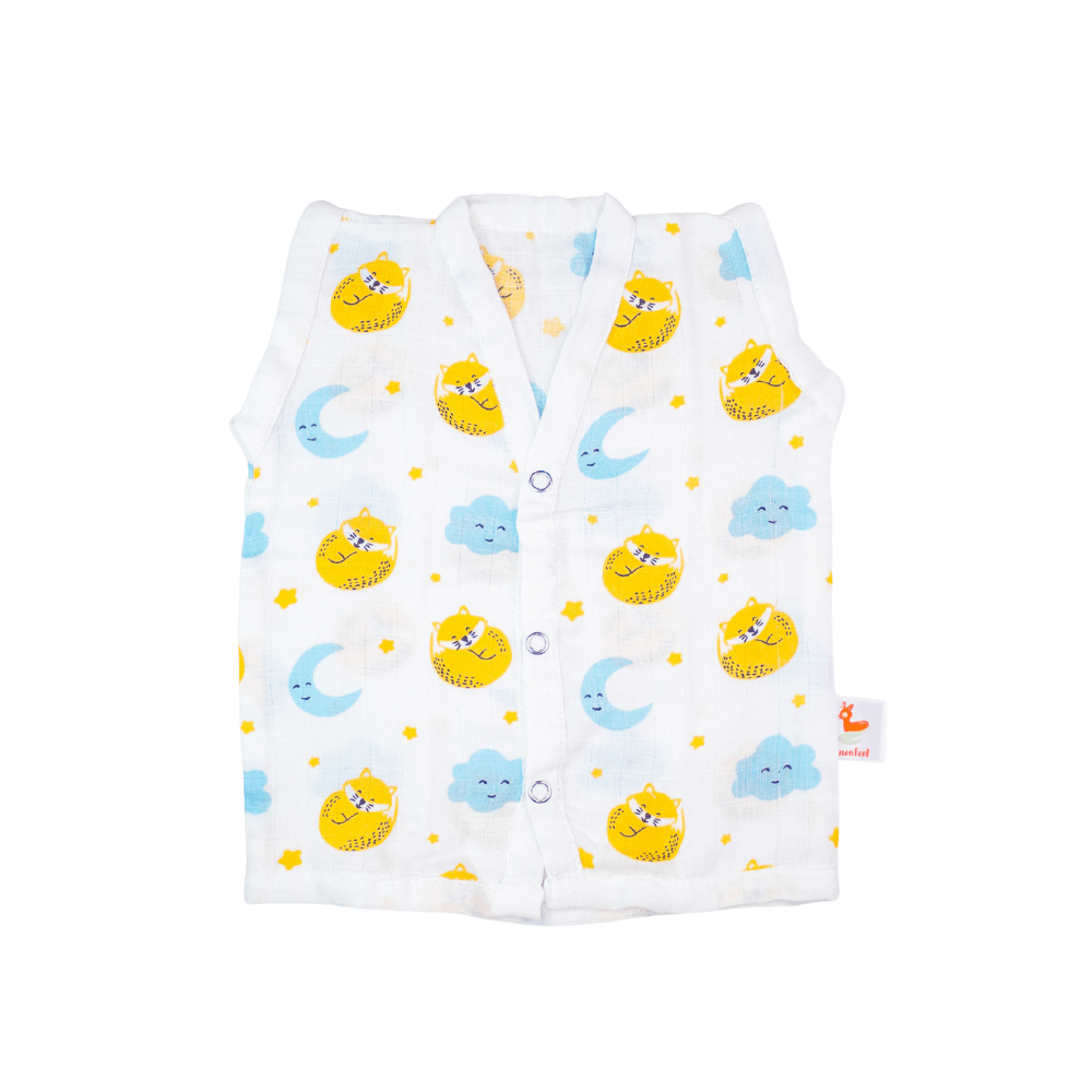 Cat And Moon, Rainbow, Balloon and Fawn print Bamboo Jhabla (Pack of 4)