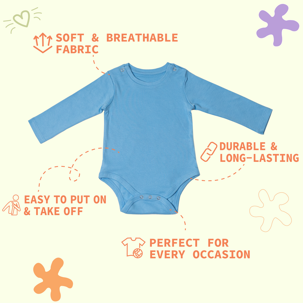 Combination of 2 - Onesies Blue stripes and Blue solids