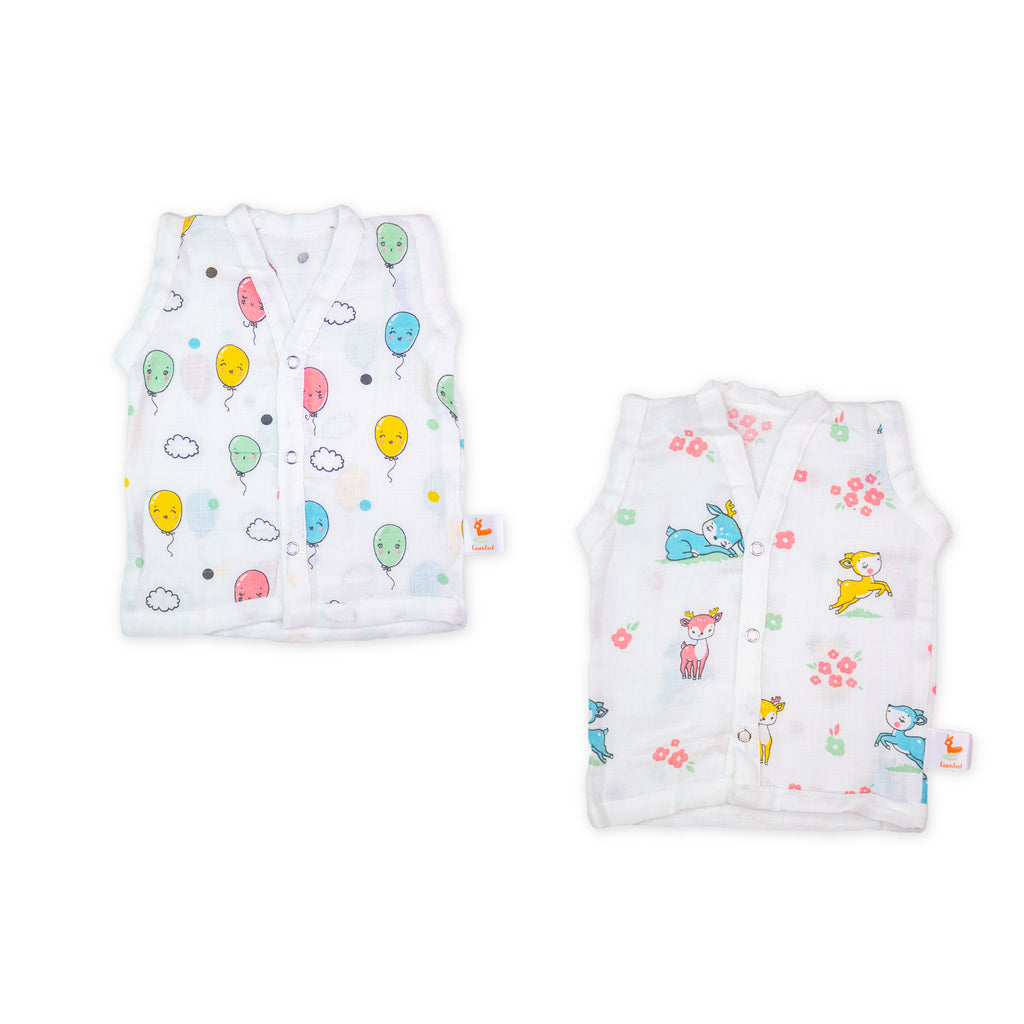 Combination of Balloon Print And Fawn Print Bamboo Jhabla (Pack of 2)