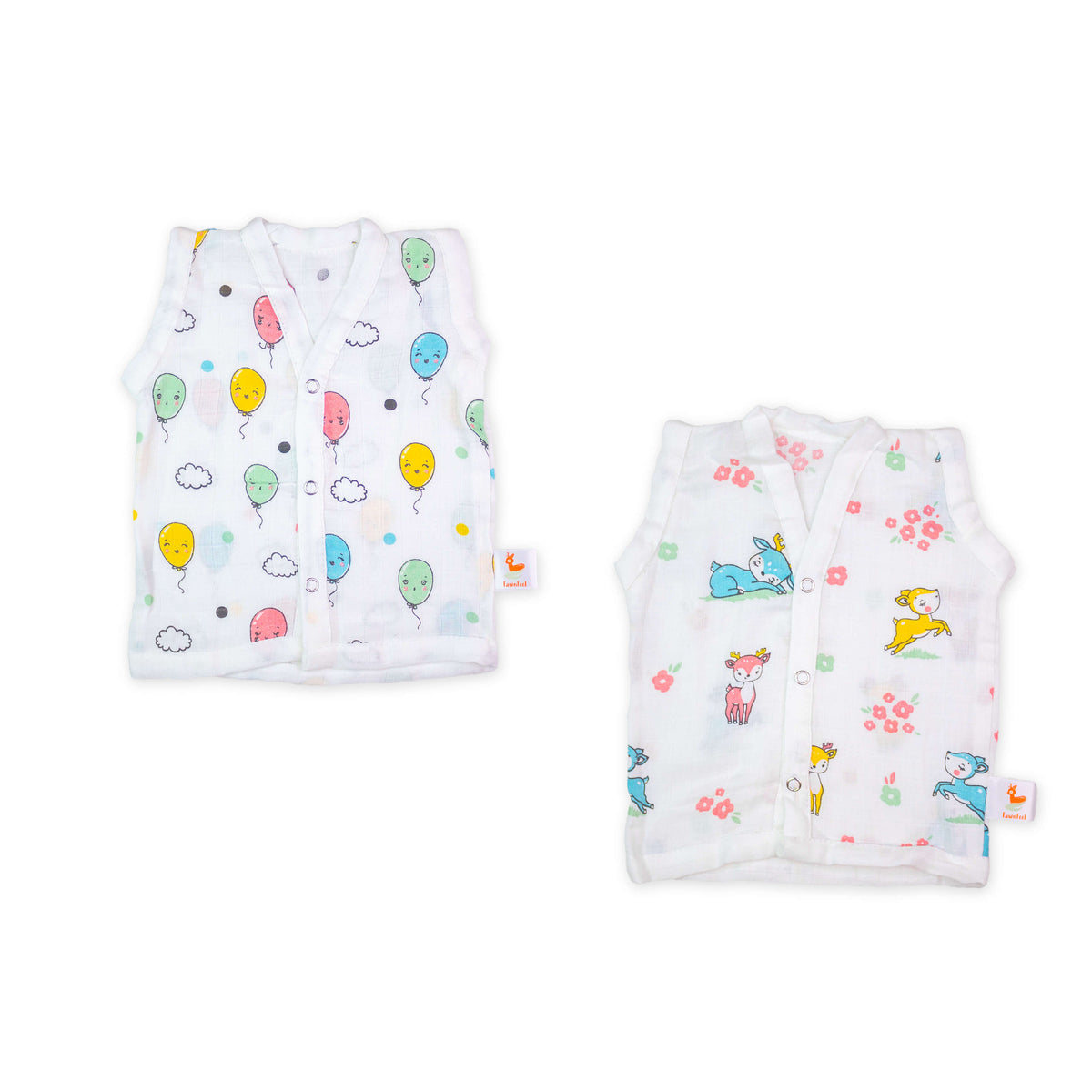 Combination of Balloon Print And Fawn Print Bamboo Jhabla (Set of 2)