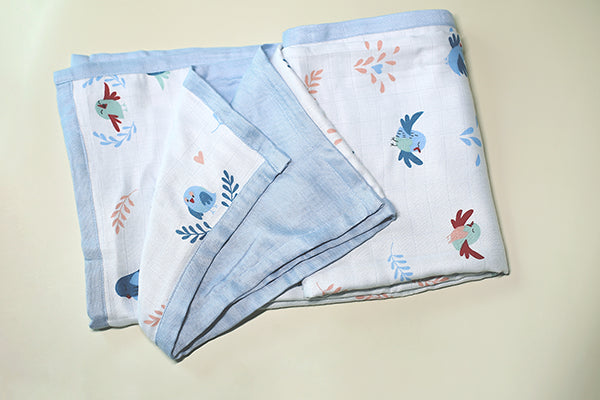 Sweet dreams with Bamboo Chirpy Bird Print Blanket