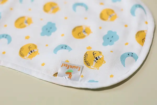 Soak up in Cat And Moon Bamboo Curved Burp Cloth