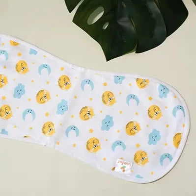 Soak up in Cat And Moon Bamboo Curved Burp Cloth (Pack of 2)