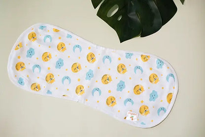 Soak up in Cat And Moon Bamboo Curved Burp Cloth