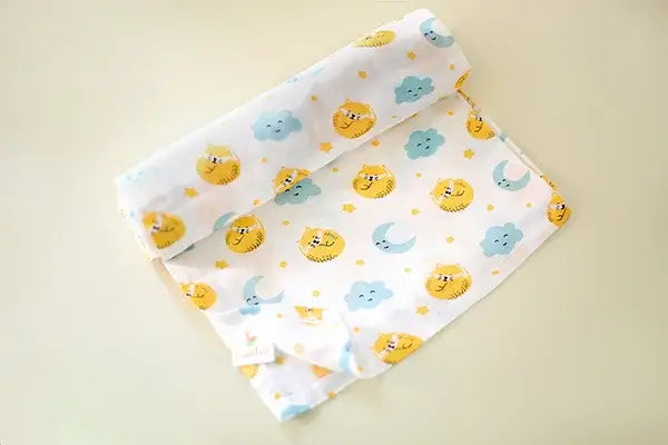 Cuddle up in Cat And Moon Print Bamboo Swaddle
