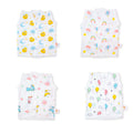 Cat And Moon, Rainbow, Balloon and Fawn print Bamboo Jhabla (Pack of 4)