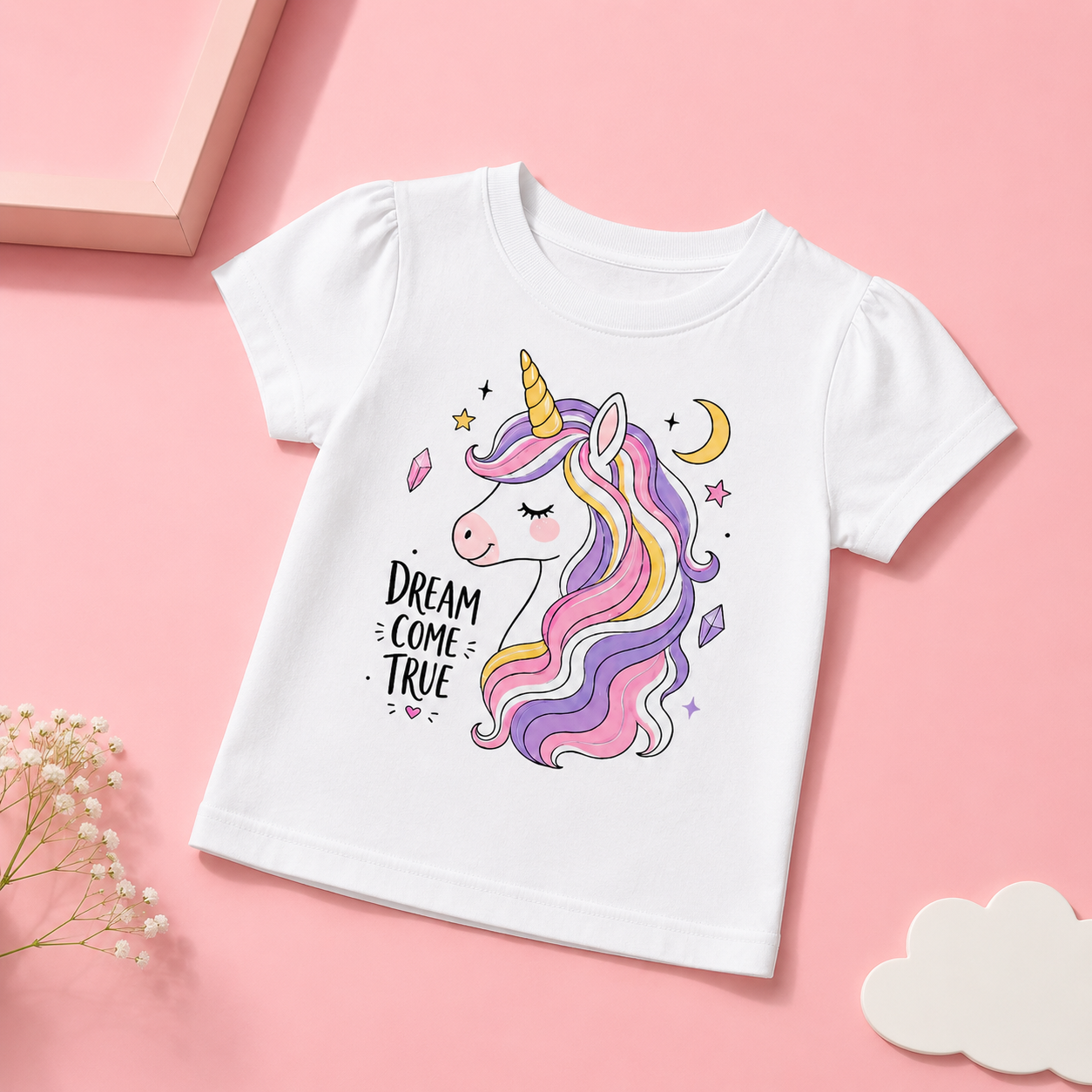 Dreamy Unicorn Girls T-Shirt – 100% Cotton