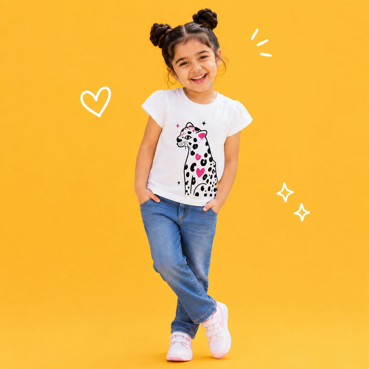Leopard Silhouette Kids T-Shirt – 100% Cotton