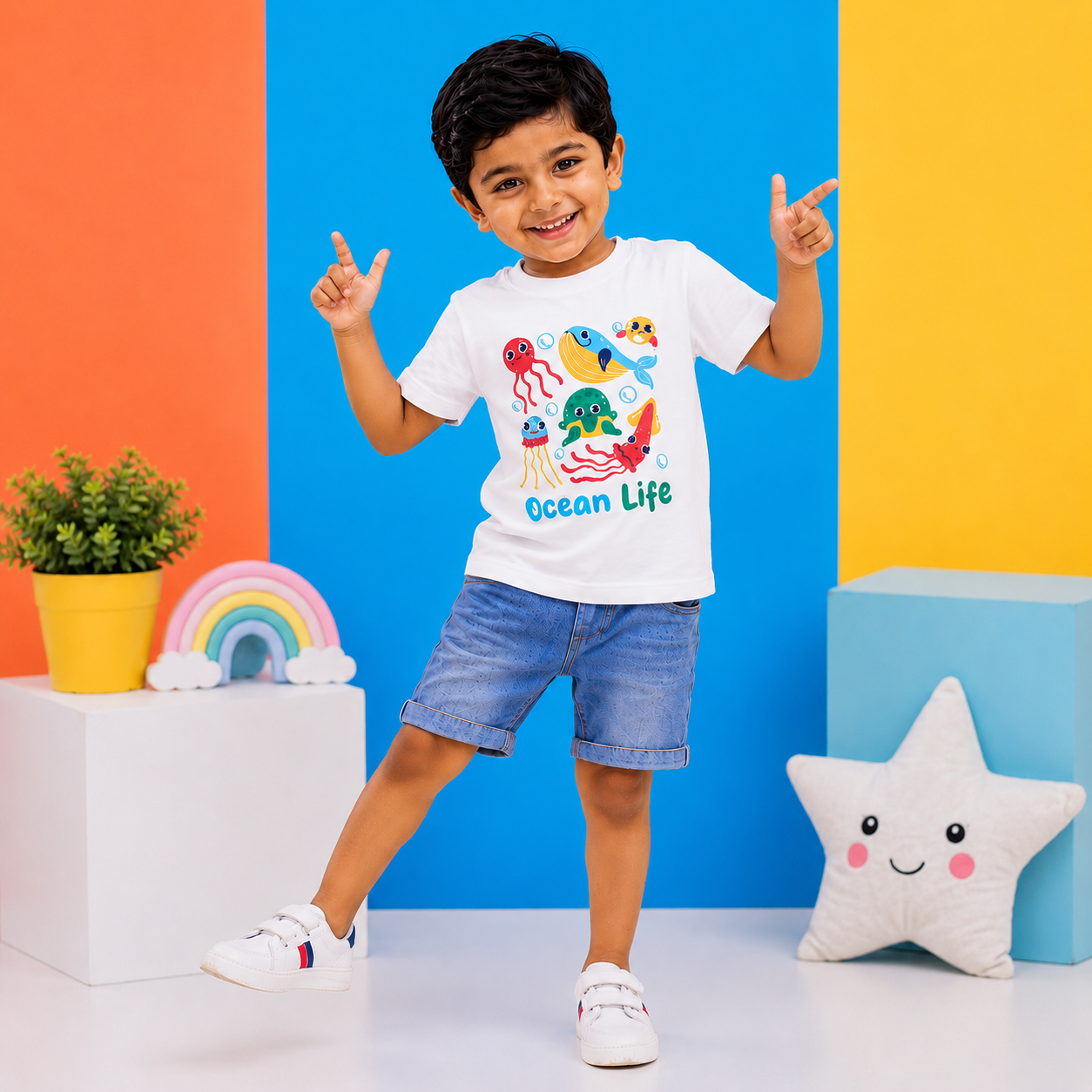 Ocean Life Kids T-Shirt - 100% Cotton
