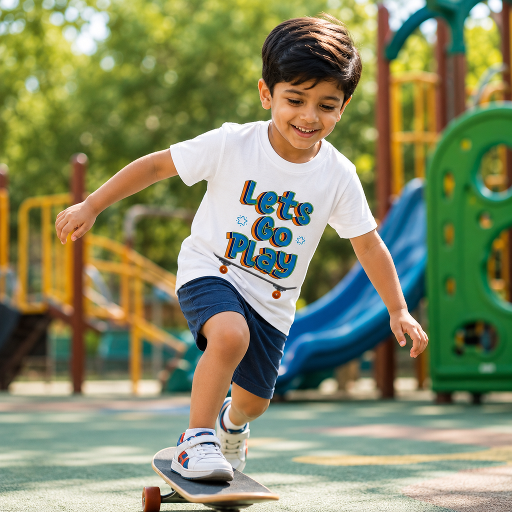 LET’S GO PLAY Kids T-Shirt - 100% Cotton