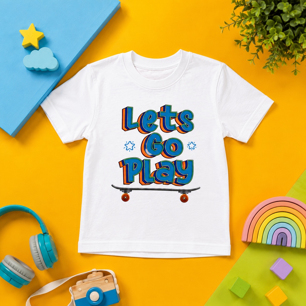 LET’S GO PLAY Kids T-Shirt - 100% Cotton