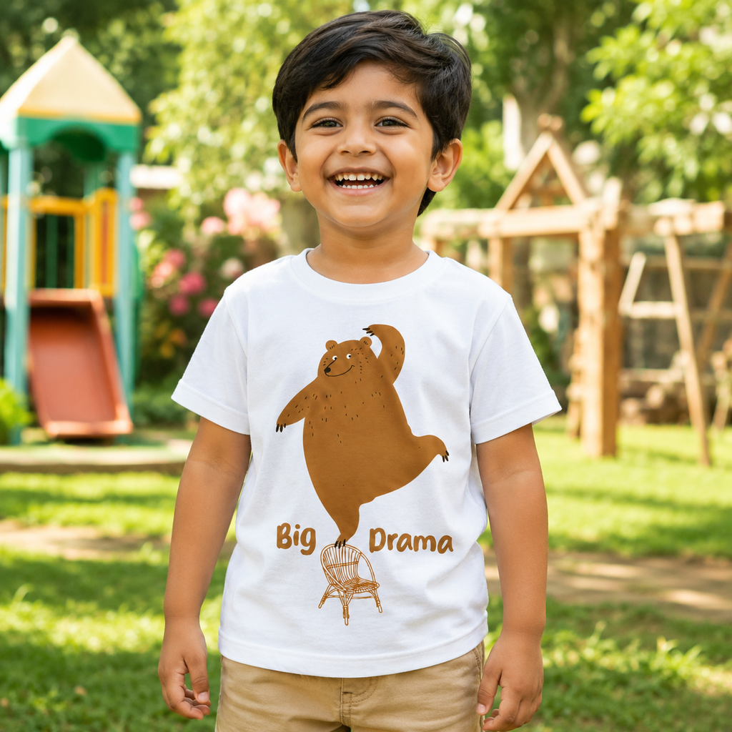 Dancing Bear Kids T-Shirt - 100% Cotton Tshirt