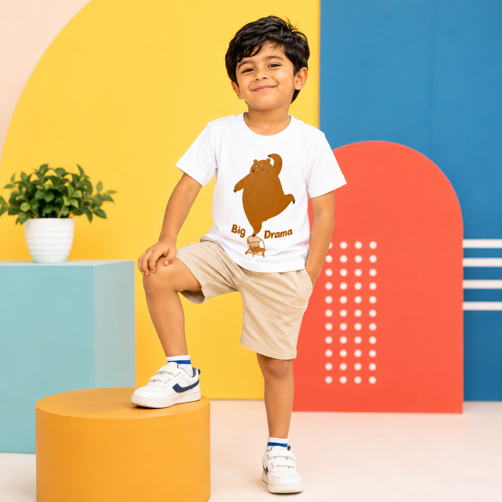 Dancing Bear Kids T-Shirt - 100% Cotton Tshirt