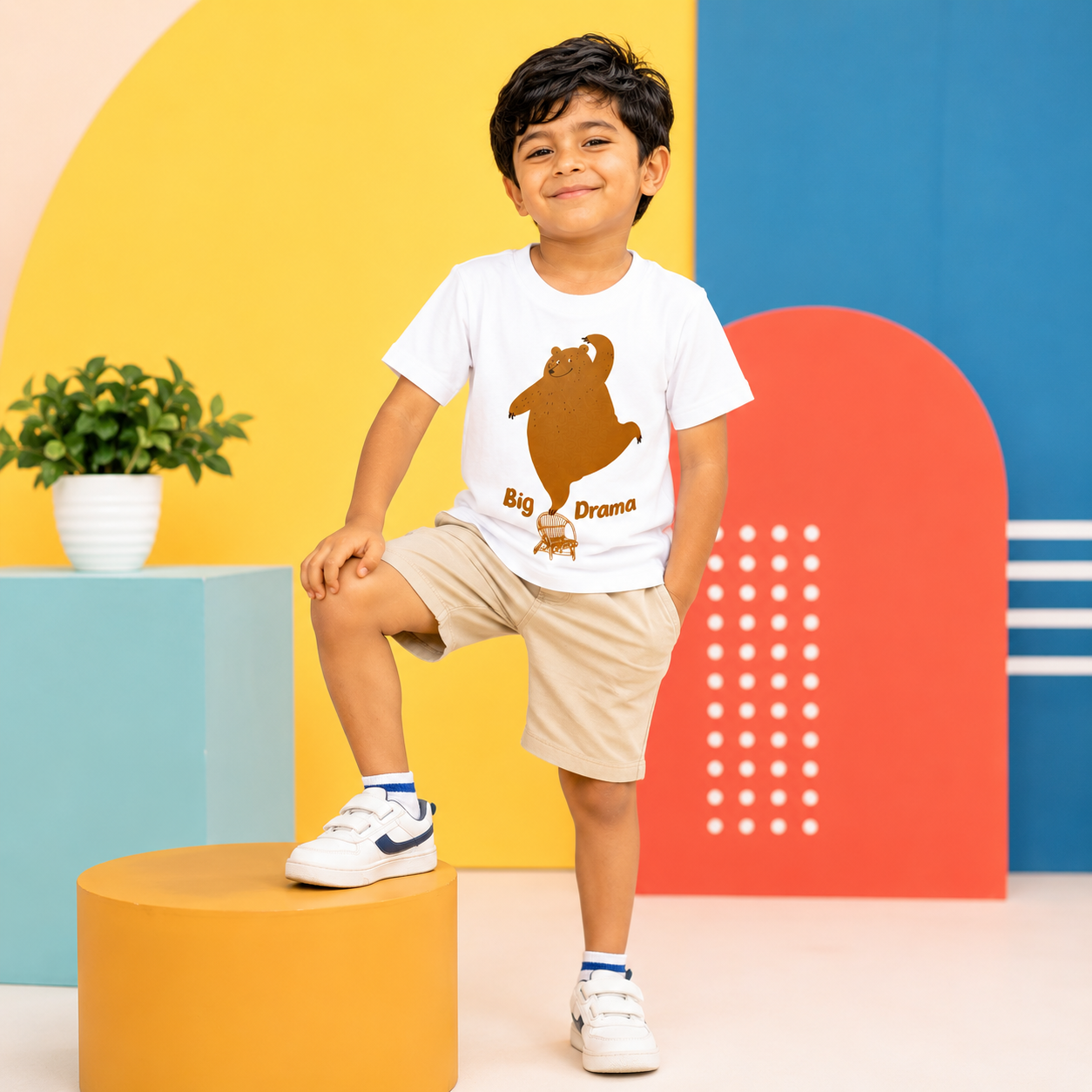 Dancing Bear Kids T-Shirt - 100% Cotton Tshirt