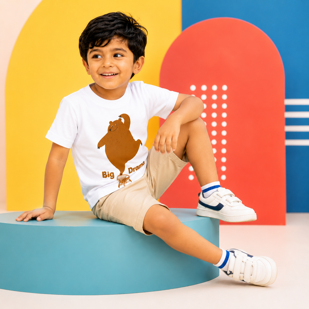 Dancing Bear Kids T-Shirt - 100% Cotton Tshirt