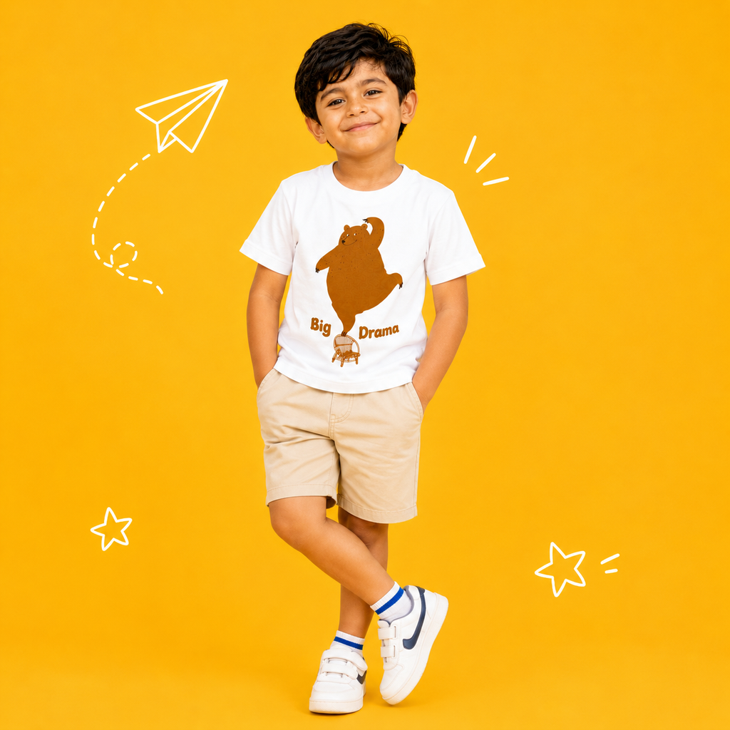 Dancing Bear Kids T-Shirt - 100% Cotton Tshirt