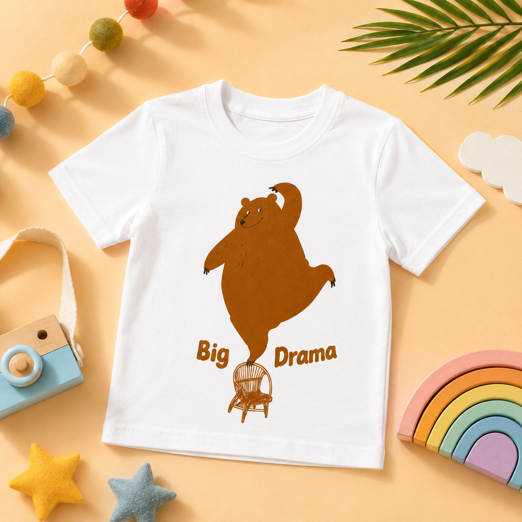 Dancing Bear Kids T-Shirt - 100% Cotton Tshirt