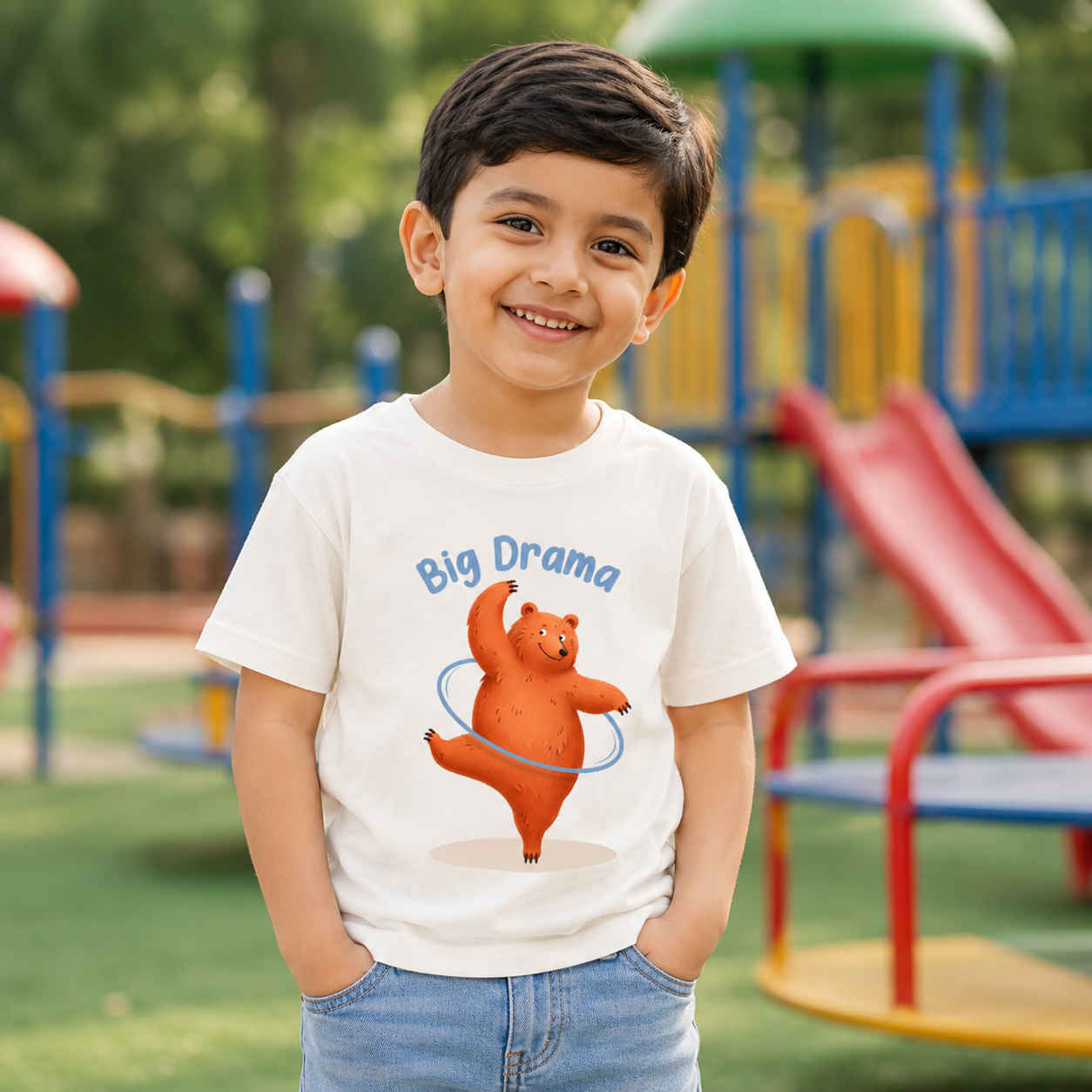 Dancing Bear Kids T-Shirt - 100% Cotton Tshirt