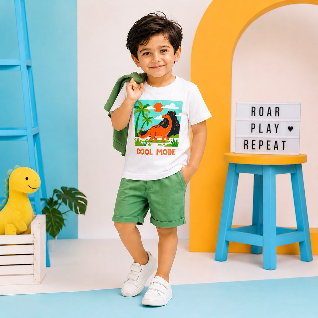 Cool Jurassic Dinosaur Kids T-Shirt - 100% cotton Tshirt