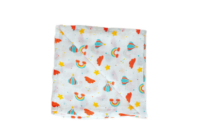 Cuddle up in Rainbow Print Bamboo Swaddle