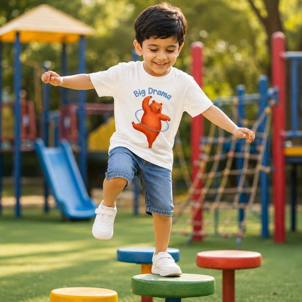 Dancing Bear Kids T-Shirt - 100% Cotton Tshirt