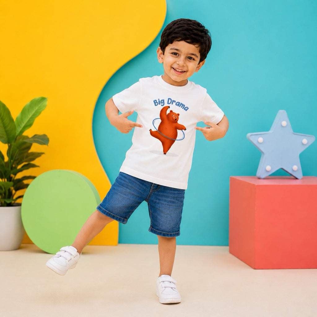 Dancing Bear Kids T-Shirt - 100% Cotton Tshirt
