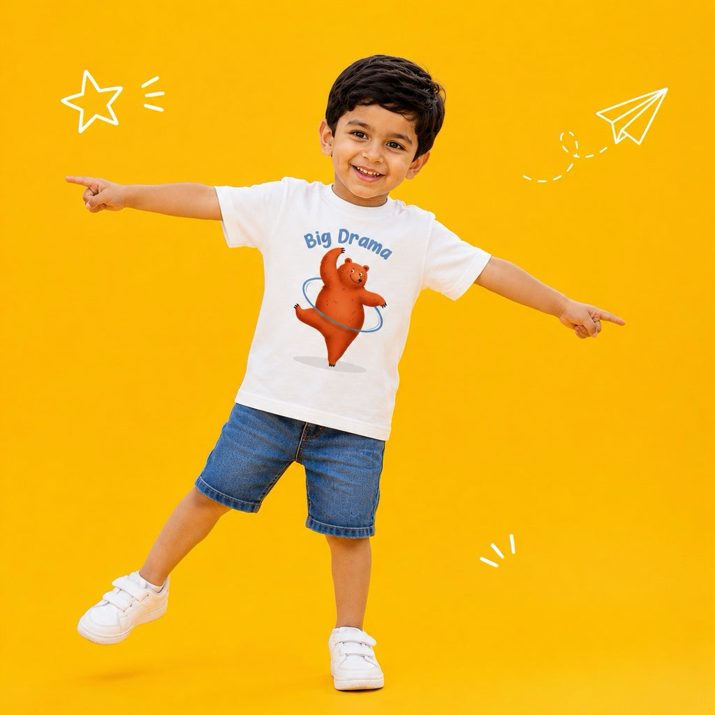 Dancing Bear Kids T-Shirt - 100% Cotton Tshirt