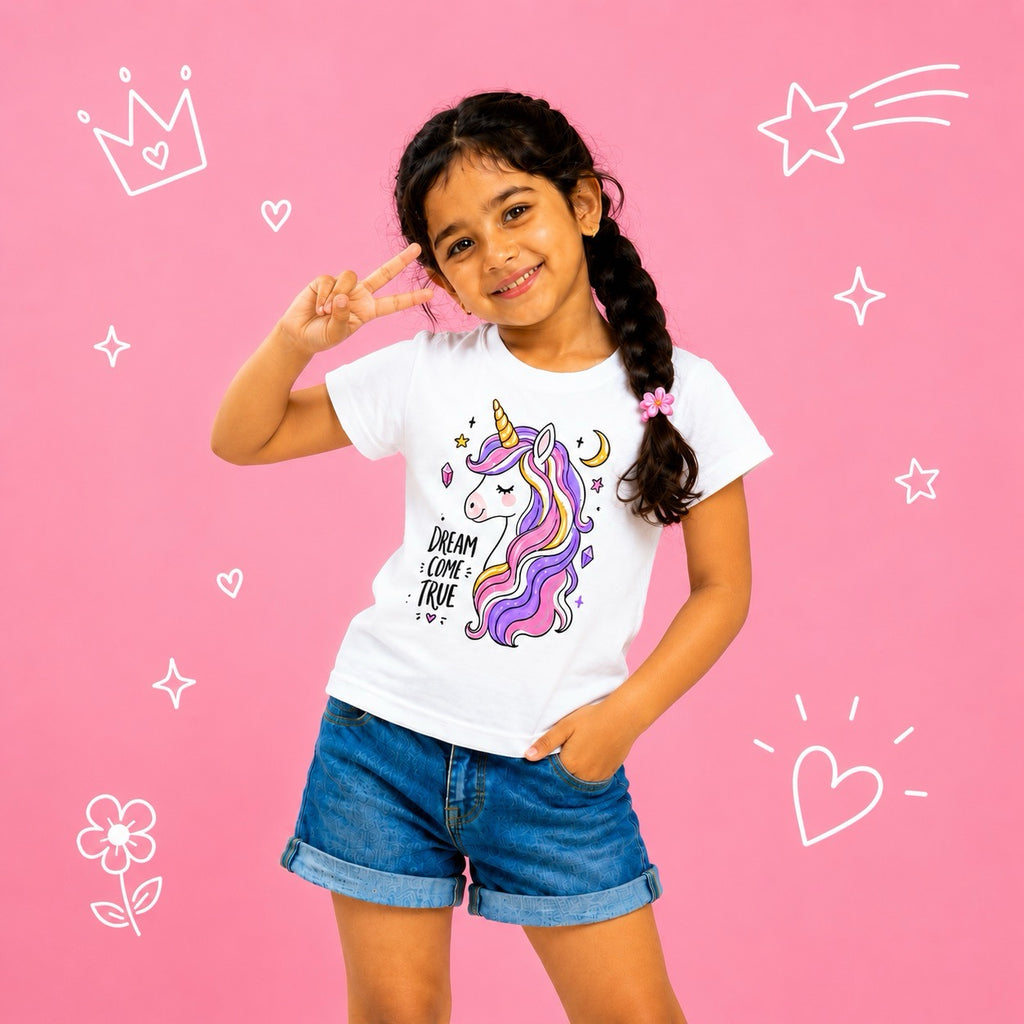 Dreamy Unicorn Girls T-Shirt – 100% Cotton