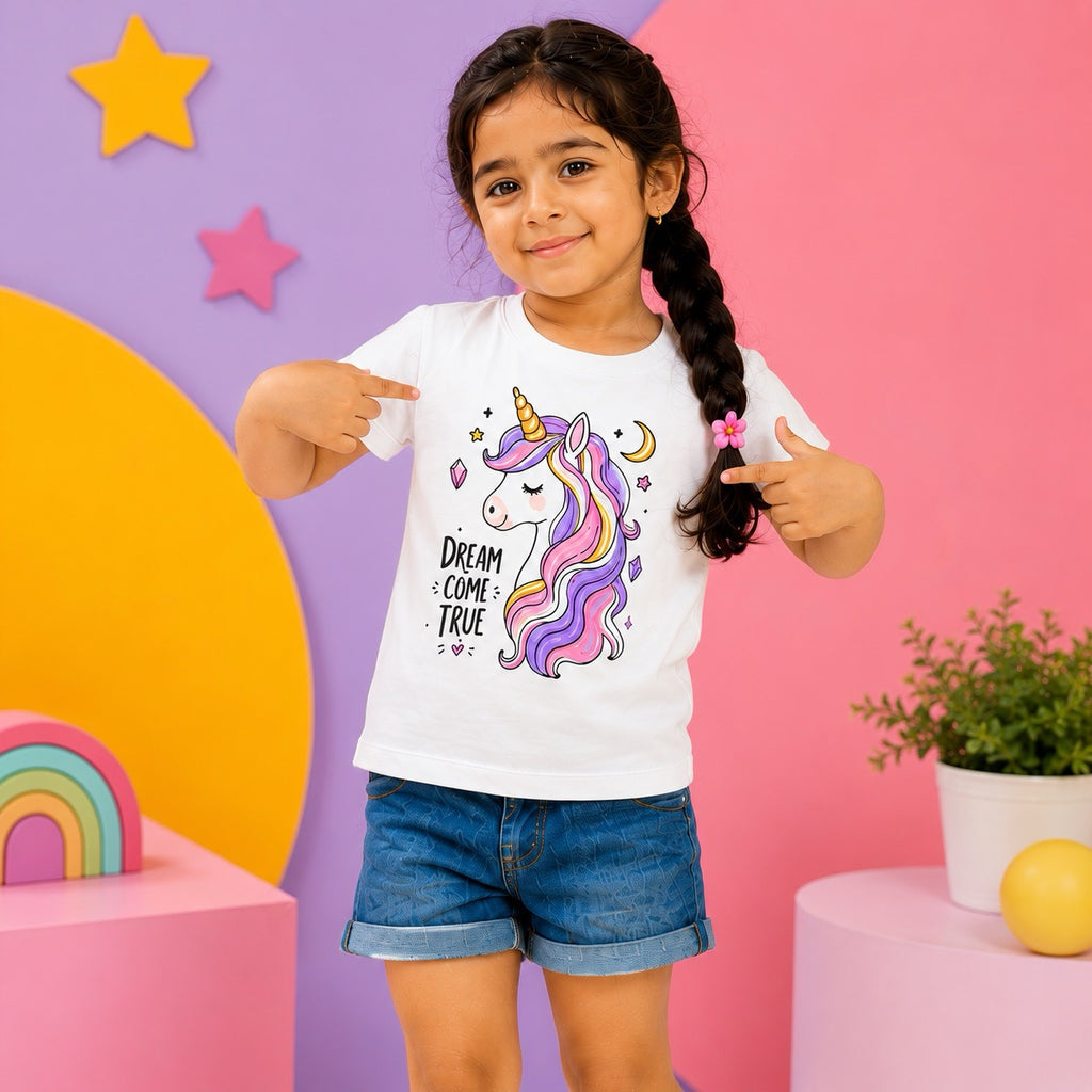 Dreamy Unicorn Girls T-Shirt – 100% Cotton