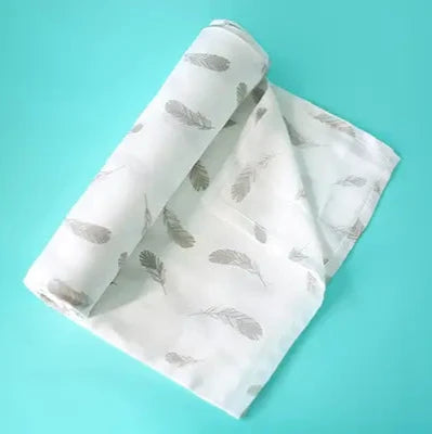 Cuddle up in Feather Print  Bamboo Swaddle