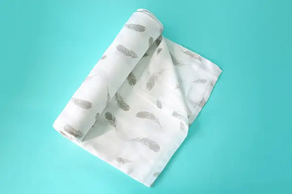 Cuddle up in Feather Print  Bamboo Swaddle