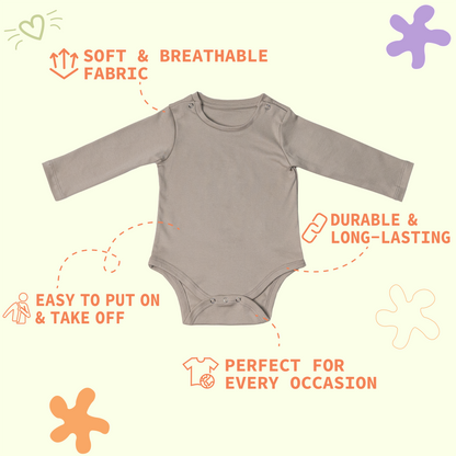 Combination of 2 - Onesies Grey stripes and Grey solids