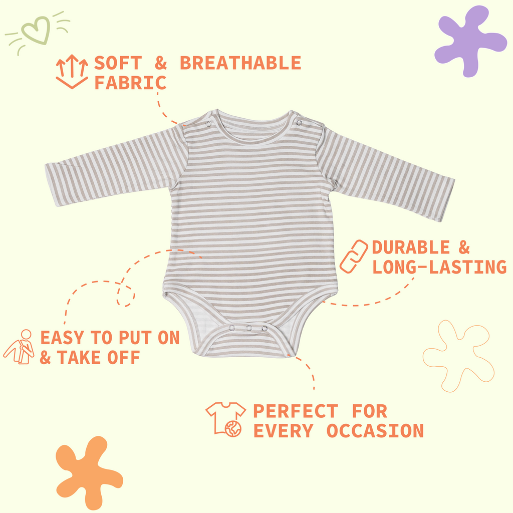 Combination of 2 - Onesies Peach stripes and Grey stripes