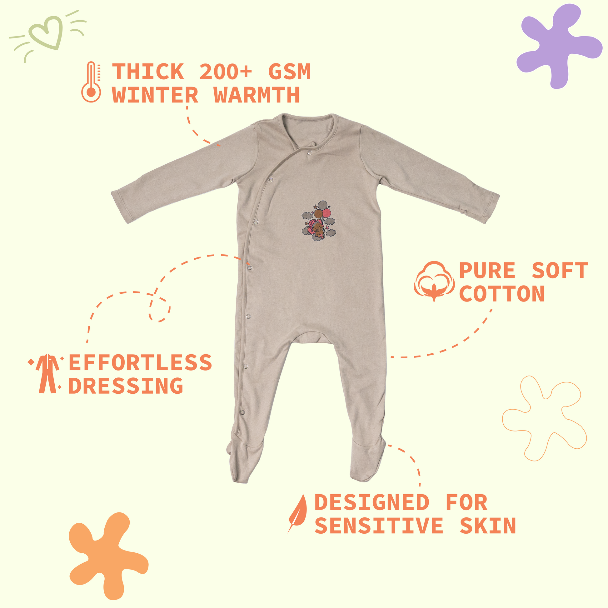 Combination of 2 - Rompers Grey stripes and Grey Solids