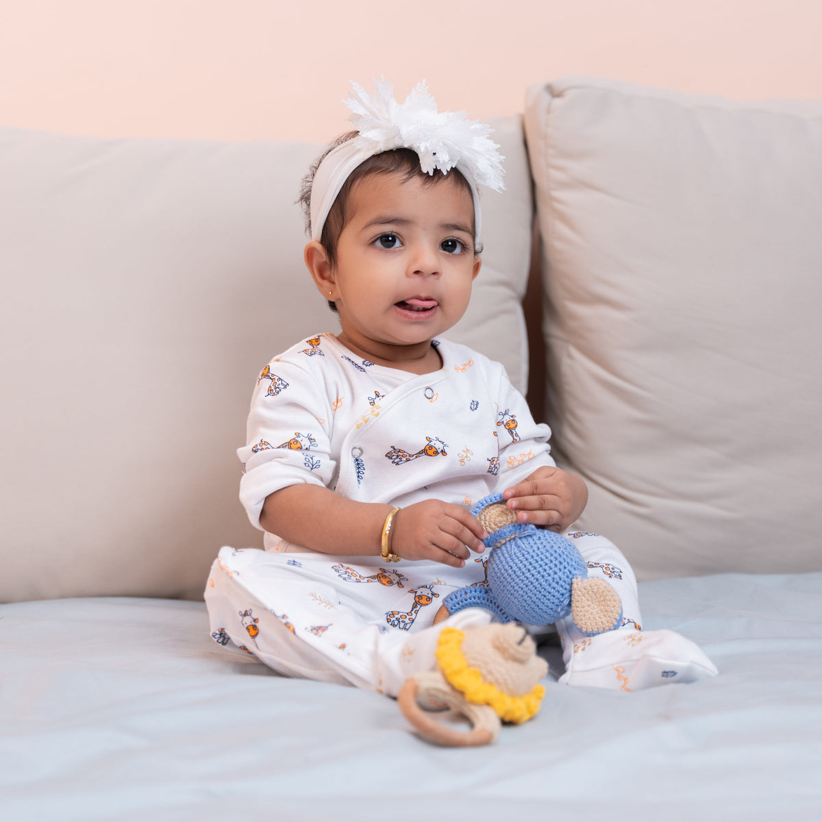 Premium cotton full sleeve Sleepsuit/ Romper for boys / girls - All over Deer print