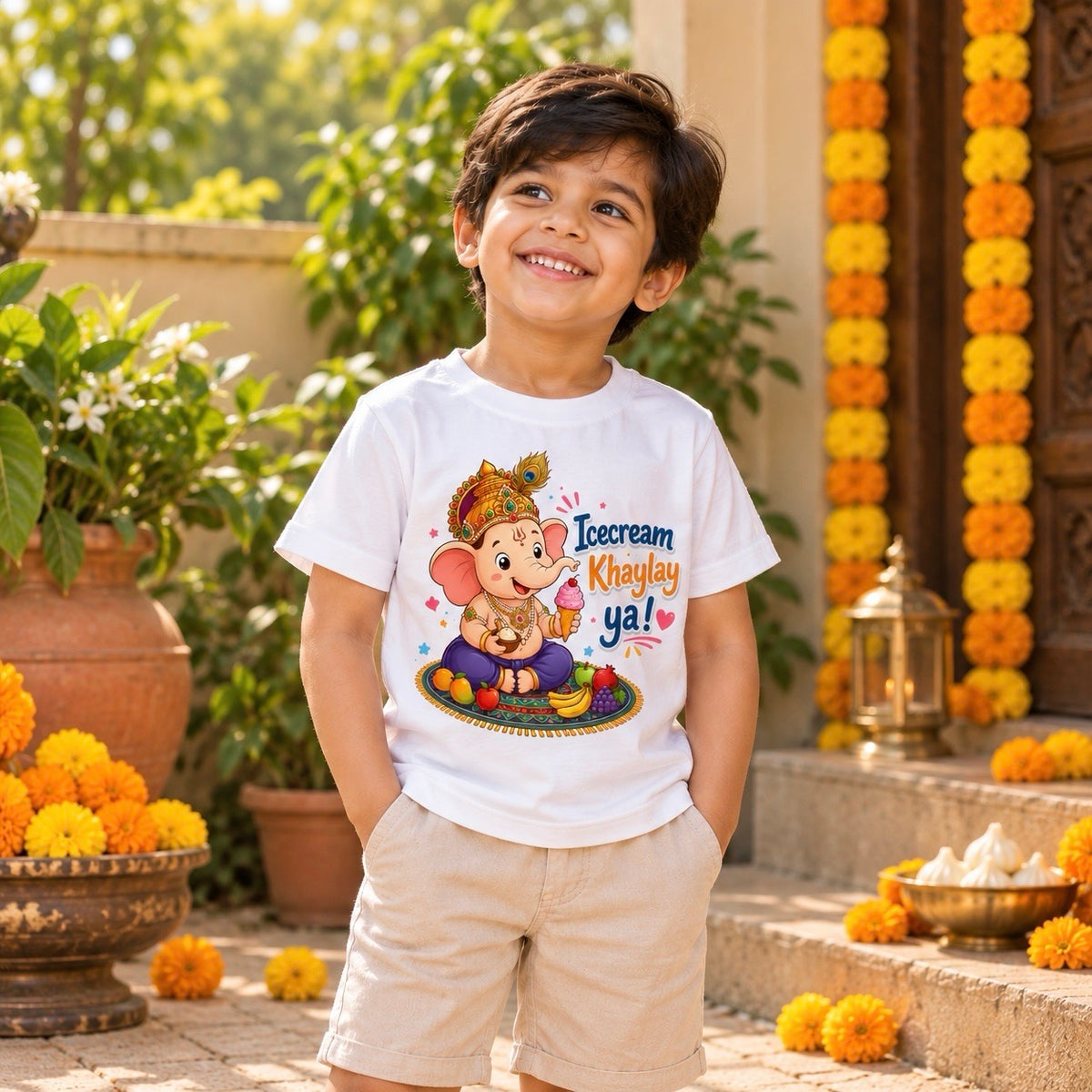 Ice cream Ganpati Kids T-shirt