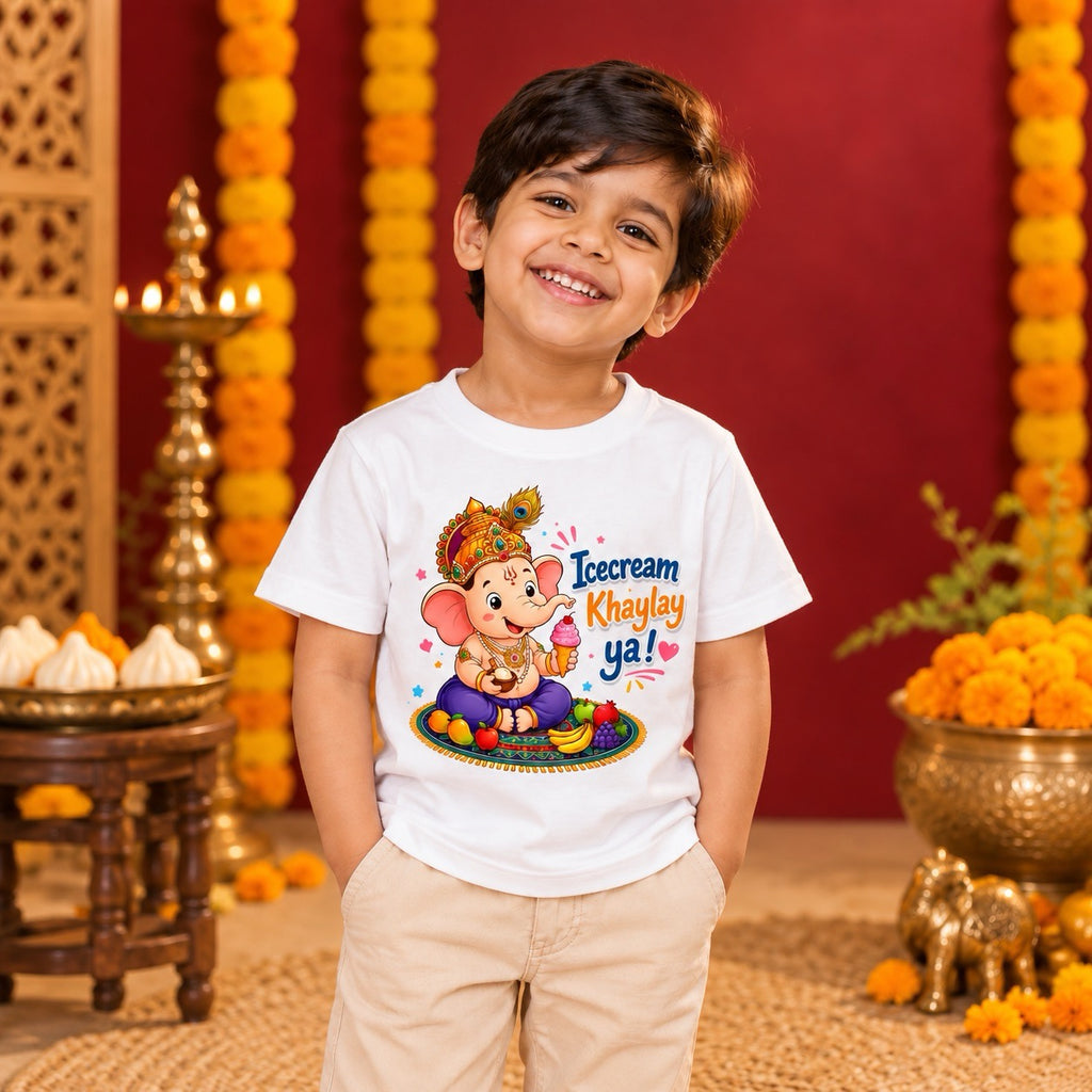 Ice cream Ganpati Kids T-shirt