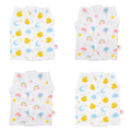 Combination of 2 Cat And Moon Print And 2 Rainbow Print Bamboo Jhabla (Pack of 4)