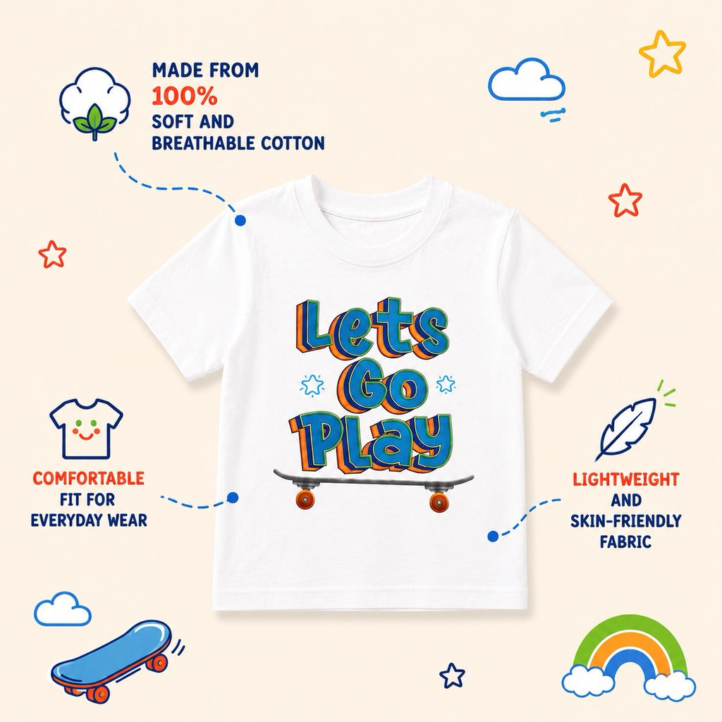 LET’S GO PLAY Kids T-Shirt - 100% Cotton