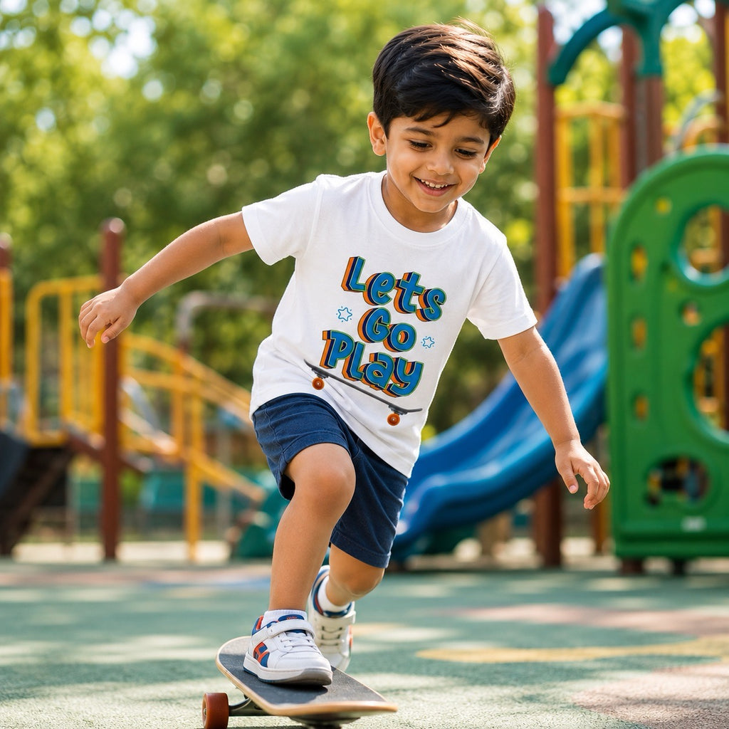 LET’S GO PLAY Kids T-Shirt - 100% Cotton