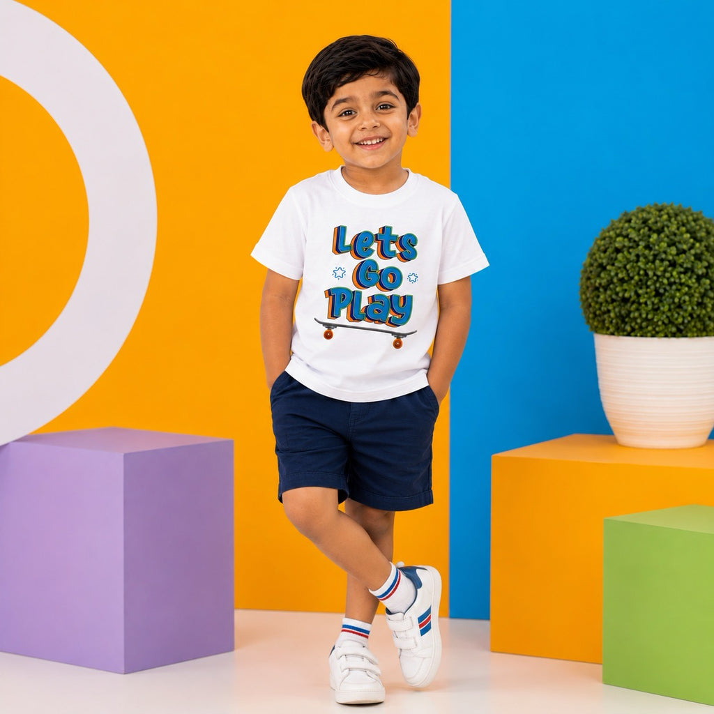 LET’S GO PLAY Kids T-Shirt - 100% Cotton