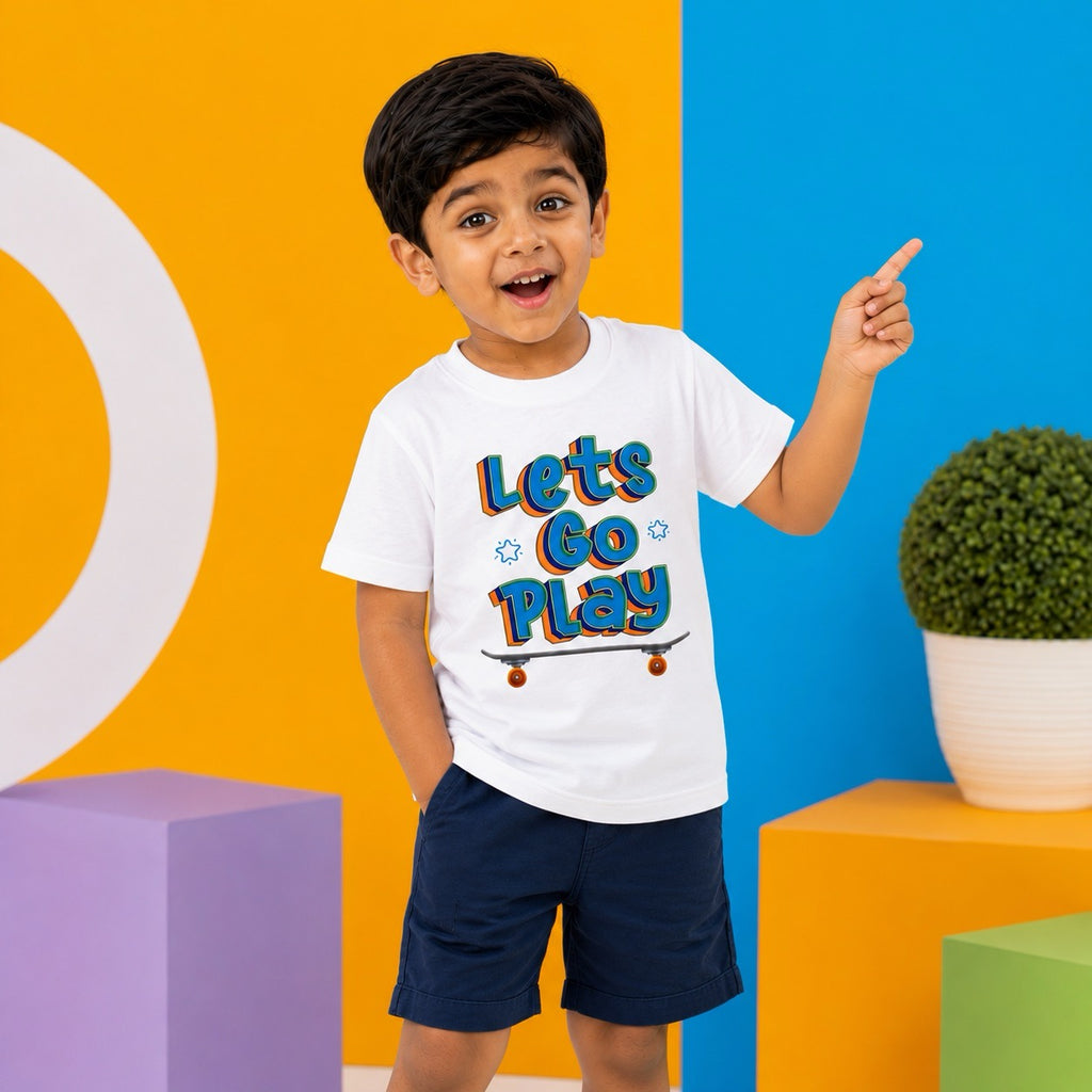 LET’S GO PLAY Kids T-Shirt - 100% Cotton