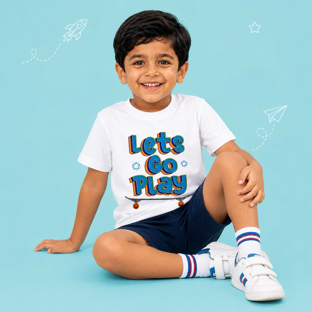 LET’S GO PLAY Kids T-Shirt - 100% Cotton