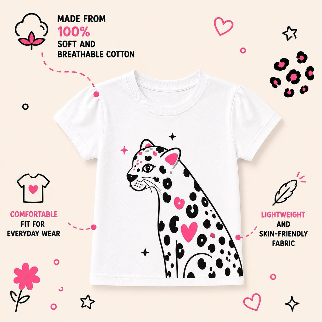 Leopard Silhouette Kids T-Shirt – 100% Cotton