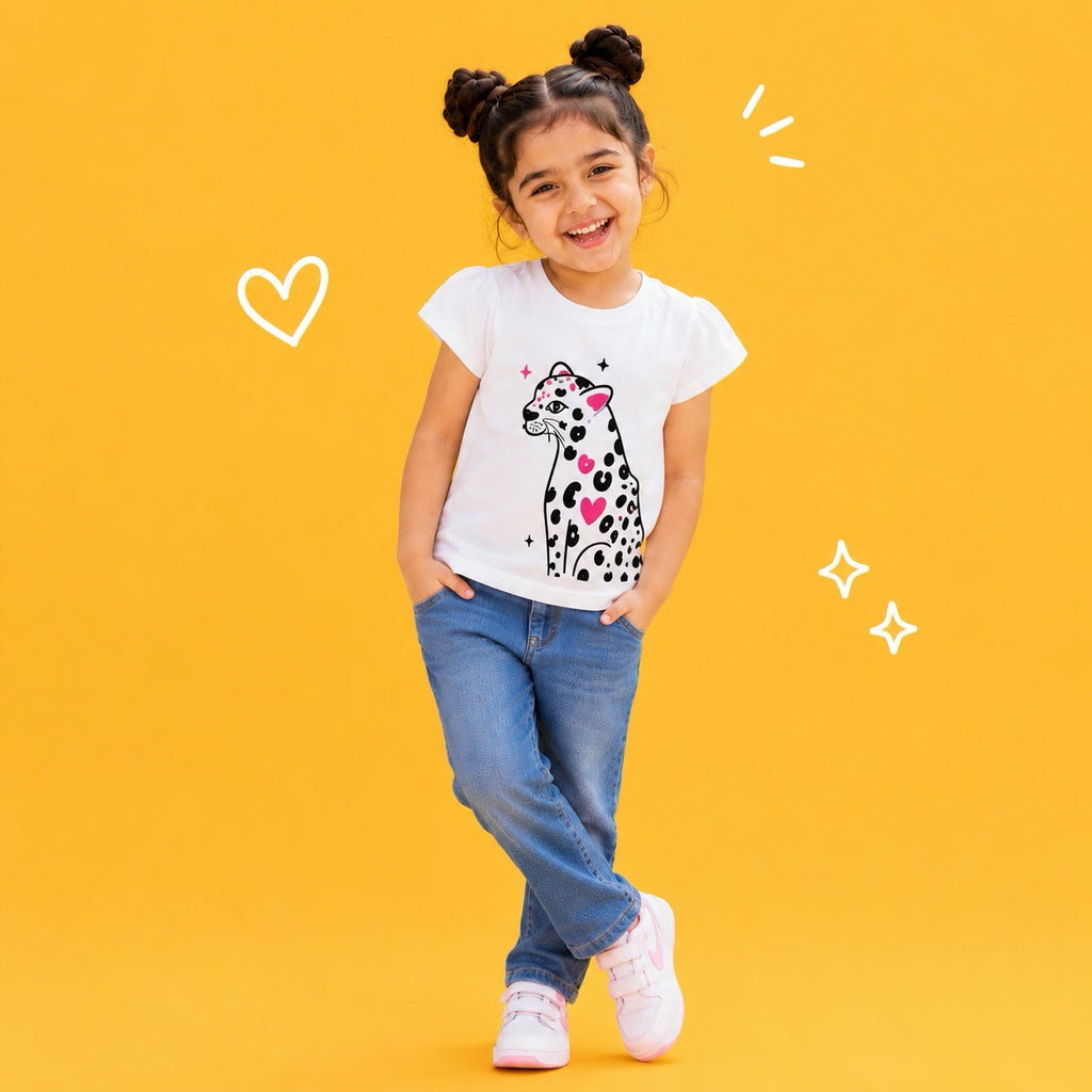 Leopard Silhouette Kids T-Shirt – 100% Cotton